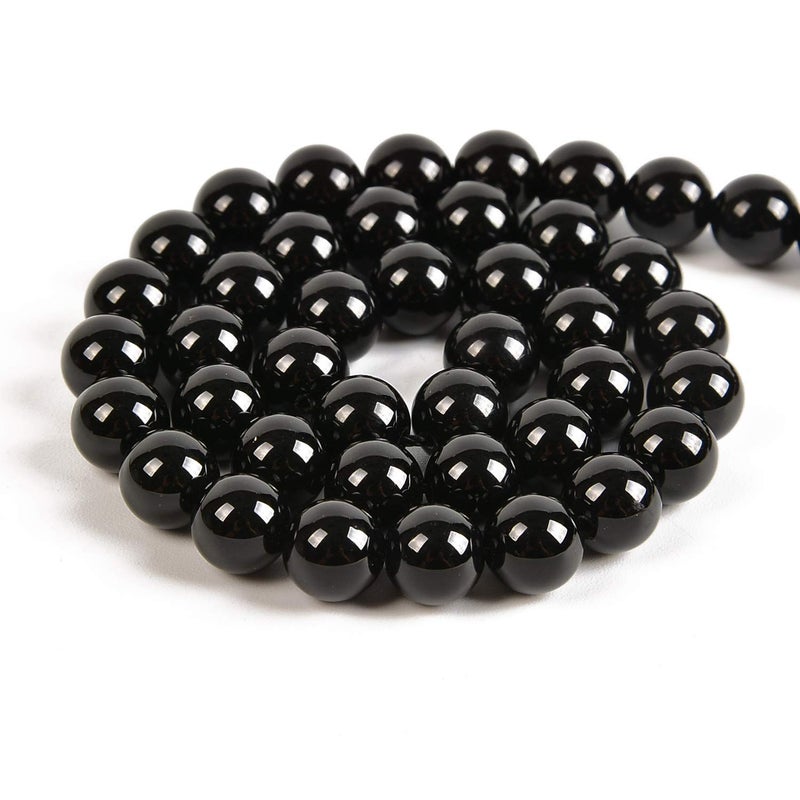 Nancybeads 60pcs 6mm Natural Black Onyx Gemstone Round Spacer Loose Stone Beads for Jewelry Making 15.5" 1 Strand (Black Onyx, 6mm 60Beads) - Image 2